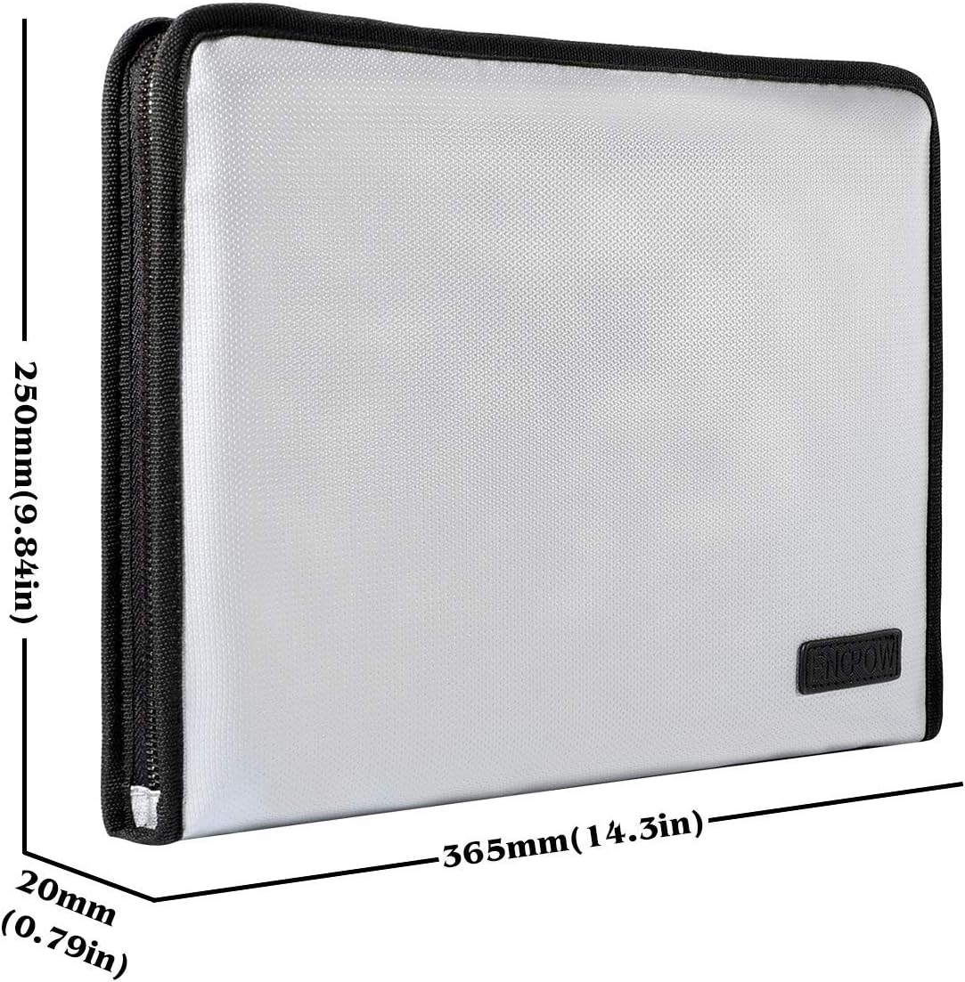 Fireproof File Folder Fireproof Fire and Water Resistant Money Document Bag with A4 Size 13 Pockets Zipper Closure Non-Itchy Silicone Coated Portable Filing Organizer Pouch(14.3" x 9.8") - Image 3